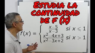 Estudia la continuidad de una función definida a trozos [upl. by Yortal]