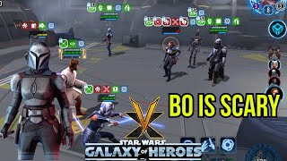 SWGOH  GAC 5 v 5 Triple Omicron Bo is Scary [upl. by Lertram]