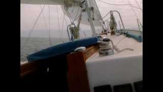 Westsail 32 in 18 to 20k wind reefed main staysail and 177sq ft jib [upl. by Namar]