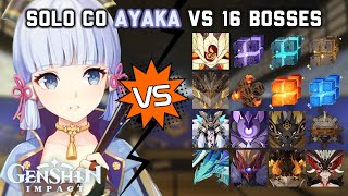 Solo C0 Ayaka vs 16 Bosses Without Food Buff  Genshin Impact [upl. by Annnora675]