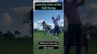 OVER THE CAMERA VIEW of Golf Swing  Release of golf club [upl. by Aliuqat]