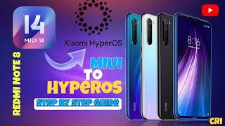 How to install HyperOS in Redmi note 8 MIUI to HyperOS MIUI 14 [upl. by Anairad]