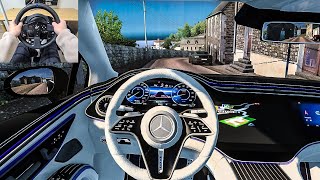 2022 Mercedes Benz EQS 580 4MATIC  Euro Truck Simulator 2 Steering Wheel Gameplay [upl. by Kauppi934]