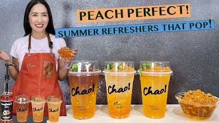 PEACH PERFECT PEACH PASSION FRUIT POPPING BOBA  PERFECT FOR HOT SUMMER DAYS [upl. by Publus]