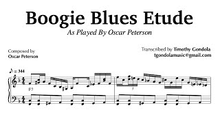 Oscar Peterson Boogie Blues Etude Transcription [upl. by Noguchi]