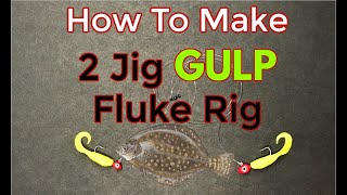 Simple 2 Jig Gulp Rig for Fluke  Flounder works great from Shore or Beach [upl. by Ahselet]