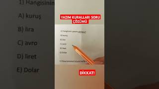 YAZIM KURALLARI SORU ÇÖZÜMÜ TYT YKS KPSS TÜRKÇE YKS 2025 KPSS 2025 shorts tyt yks lgs kpss [upl. by Niboc]