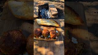 Meatball sandwich You must try it😋🥪 cooking outdoorcooking food nature recipe meatballs [upl. by Nohsad848]