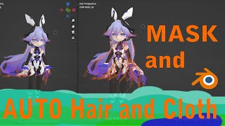 BLENDER MASK and AUTO movement for HAIR and CLOTHS [upl. by Ahsirtak860]