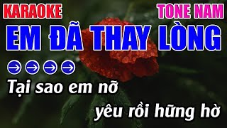 Em Đã Thay Lòng Karaoke Tone Nam Karaoke 9999  Beat Mới [upl. by Westbrook]