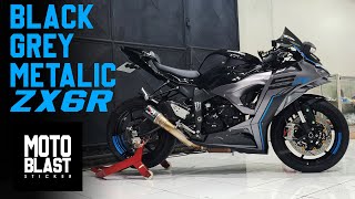 ZX6R KRT FULLBODY BLACK GLOSS GREY BLUE METALIC [upl. by Yrdua354]