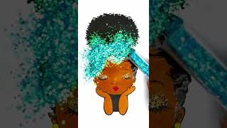 DIY Peekaboo Girl glitter afro hair creative ideas for kids kids girl kidsart [upl. by Bonaparte]