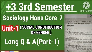 🔴3 Sociology Hons Core 73rd SemesterUnit1Long Question with Answer Part1 [upl. by Iggem]