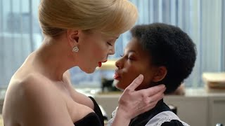 Blonde Mature Woman Kissing Black Maid  Lesbian Kissing Video [upl. by Elleuqar]