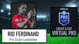 FIFA 22  How to Create Rio Ferdinand  Pro Clubs Lookalike [upl. by Meek]