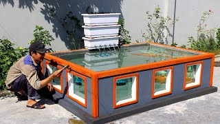 How To Make a Sturdy and Effective outdoor Fish Tank  Design And Decorations [upl. by Hoag]