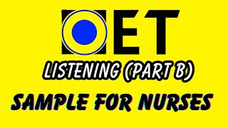 Oet listening part B sample for nurses  OET 20 Online Classroom [upl. by Candida412]