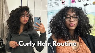 2023 Curly Hair Routine 3a3b bangs finger coiling definition amp volume [upl. by Euqinimod]