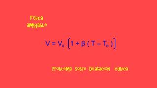 PROBLEMA SOBRE DILATACION CUBICA [upl. by Moshe]