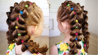 Bright braids Hairstyle for girl Pull Through Braid Tutorial [upl. by Assenna]