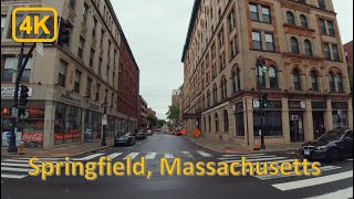 Driving in Downtown Springfield Massachusetts  4K60fps [upl. by Boote679]