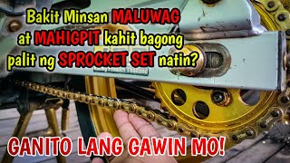 MALUWAG AT MAHIGPIT na kadena hirap EADJUST Kahit bagong palit ng SPROCKET SET  Legendary TV [upl. by Alikat]