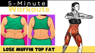 5 MINUTE STANDING FULL BODY WORKOUT ✔ LOSE MUFFIN TOP FAT IN 10 DAYS homeworkout fitness [upl. by Aelyak]