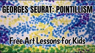 SIMPLE POINTILLISM PAINTING  GEORGES SEURAT [upl. by Ahsinyar70]