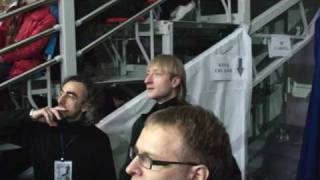 Plushenko  so cute before performance at Gala 2009 Rostelecom Cup [upl. by Nauwaj]