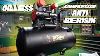 INI DIA KOMPRESOR 50 LITER TAPI GA BERISIK MOLLAR SILENT AIR COMPRESSOR  MLRAC1550BPR [upl. by Eneryt86]