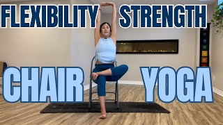 25 Minutes Chair Yoga For Strength amp Flexibility  Full Body Best Results Weight Loss [upl. by Noyr]