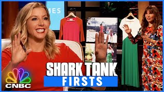 Sara Blakelys First EVER Shark Tank Deal  Shark Tank Firsts  CNBC Prime [upl. by Alien]