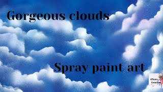 Gorgeous Clouds spray paint art [upl. by Cedric]