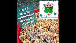 ☆N°4☆ Besoins nutritionnels des volailles Poules pondeuses et Poulets de chair [upl. by Decca]