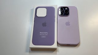 Official Apple iPhone 14 Pro Silicone Case Iris purple color Unboxing and Review [upl. by Drol635]