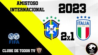 Brasil 2x1 Itália  Amistoso Internacional  2023 PES 2021 [upl. by Eugaet]