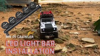 Upgrading MN 99 112 Scale RC Crawler  LED Roof Light Bar Installation [upl. by Allesig751]