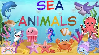 Sea Animals for kids  Aquatic Animals Names and videos English Vocabulary [upl. by Sullecram]