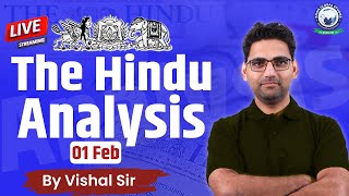 The Hindu Analysis  The Hindu Analysis for All Banking Exams  1 February  By Vishal Sir kgs [upl. by Rabah]