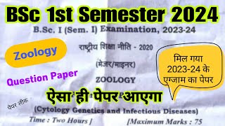 BSc 1st semester zoology question paper 2024  BSc first semester zoology important questions 2024 [upl. by Inalaehak]