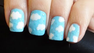 Uñas estilo nubes y gotas de lluvia [upl. by Amar378]