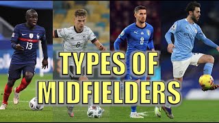 5 Types of Midfielders in Soccer [upl. by Wareing]