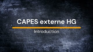 CAPES externe HG  0 Introduction [upl. by Cadman]