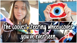 Crocheting the Coolest Steering Wheel Cover [upl. by Swec107]