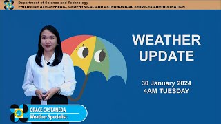 Public Weather Forecast issued at 4AM  January 30 2024  Tuesday [upl. by Ivek]