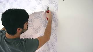 How to cut Removable wallpaper around Trim [upl. by Sancho]