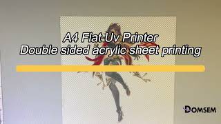 Domsem A4 Flat UV Printer  Double sided acrylic sheet printing effectprinter uvprinter [upl. by Agace]