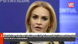 Gabriela Firea primul mesaj după Congresul PSD de la care a lipsit şi în urmaLibertatea [upl. by Rush813]