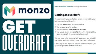 How To Get An Overdraft In Monzo Bank 2024 Updated [upl. by Leandre]