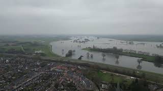 Brummen hoog water in de uiterwaarden 18 december 2023 [upl. by Sset]